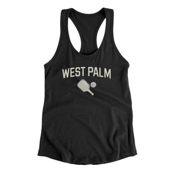 West Palm Pickleball Women's Racerback Tank-Black-Allegiant Goods Co. Vintage Sports Apparel
