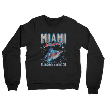Miami Baseball Throwback Mascot Midweight French Terry Crewneck Sweatshirt-Allegiant Goods Co. Vintage Sports Apparel