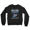 Miami Baseball Throwback Mascot Midweight French Terry Crewneck Sweatshirt-Black-Allegiant Goods Co. Vintage Sports Apparel
