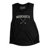 Massachusetts Golf Women's Flowey Scoopneck Muscle Tank-Black-Allegiant Goods Co. Vintage Sports Apparel