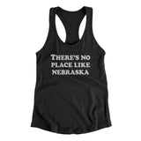 There's No Place Like Nebraska Women's Racerback Tank-Black-Allegiant Goods Co. Vintage Sports Apparel