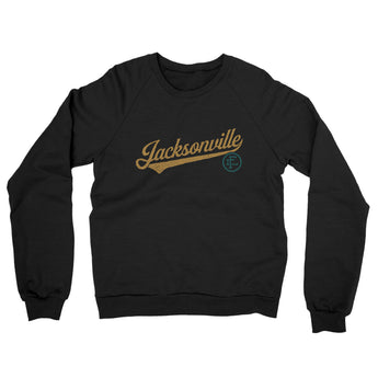 Jacksonville Vintage Script Midweight French Terry Crewneck Sweatshirt-Allegiant Goods Co. Vintage Sports Apparel