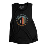 Cooke City Montana Retro Badge Women's Flowey Scoopneck Muscle Tank-Allegiant Goods Co. Vintage Sports Apparel
