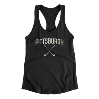 Pittsburgh Golf Women's Racerback Tank-Black-Allegiant Goods Co. Vintage Sports Apparel