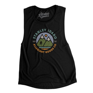 Stanley Idaho Retro Badge Women's Flowey Scoopneck Muscle Tank-Allegiant Goods Co. Vintage Sports Apparel