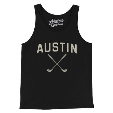Austin Golf Men/Unisex Tank Top-Black-Allegiant Goods Co. Vintage Sports Apparel
