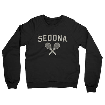 Sedona Tennis Midweight French Terry Crewneck Sweatshirt-Black-Allegiant Goods Co. Vintage Sports Apparel