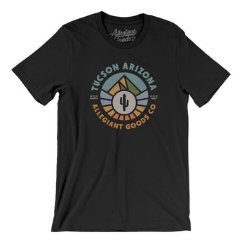 Tucson Arizona Retro Badge Men/Unisex T-Shirt-Black-Allegiant Goods Co. Vintage Sports Apparel