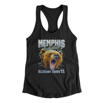 Memphis Basketball Throwback Mascot Women's Racerback Tank-Allegiant Goods Co. Vintage Sports Apparel