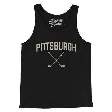 Pittsburgh Golf Men/Unisex Tank Top-Black-Allegiant Goods Co. Vintage Sports Apparel