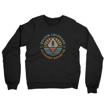 Golden Colorado Retro Badge Midweight French Terry Crewneck Sweatshirt-Black-Allegiant Goods Co. Vintage Sports Apparel