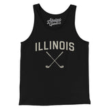 Illinois Golf Men/Unisex Tank Top-Black-Allegiant Goods Co. Vintage Sports Apparel