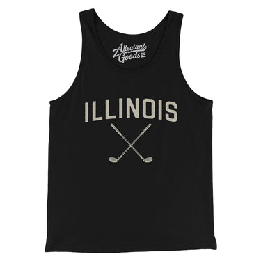 Illinois Golf Men/Unisex Tank Top-Black-Allegiant Goods Co. Vintage Sports Apparel