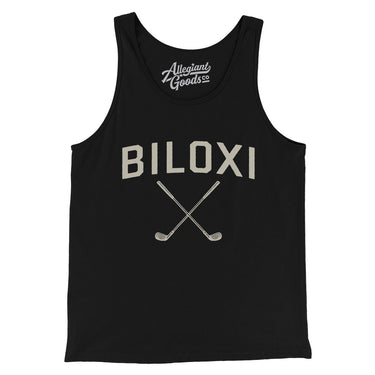 Biloxi Golf Men/Unisex Tank Top-Black-Allegiant Goods Co. Vintage Sports Apparel