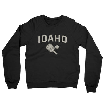 Idaho Pickleball Midweight French Terry Crewneck Sweatshirt-Black-Allegiant Goods Co. Vintage Sports Apparel