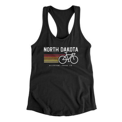 North Dakota Cycling Women's Racerback Tank-Black-Allegiant Goods Co. Vintage Sports Apparel