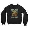 Oakland Baseball Throwback Mascot Midweight French Terry Crewneck Sweatshirt-Black-Allegiant Goods Co. Vintage Sports Apparel