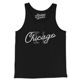 Chicago Illinois Overprinted Men/Unisex Tank Top-Black-Allegiant Goods Co. Vintage Sports Apparel