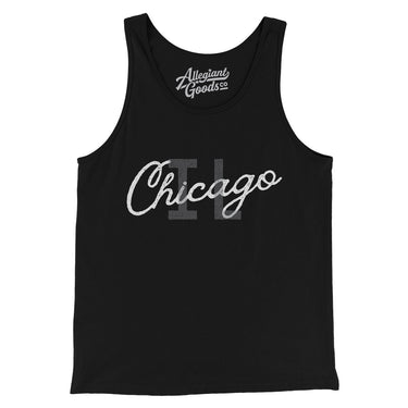 Chicago Illinois Overprinted Men/Unisex Tank Top-Black-Allegiant Goods Co. Vintage Sports Apparel
