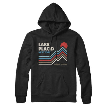 Lake Placid New York Hoodie-Black-Allegiant Goods Co. Vintage Sports Apparel