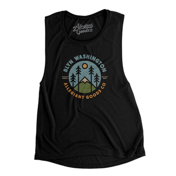 Blye Washington Retro Badge Women's Flowey Scoopneck Muscle Tank-Allegiant Goods Co. Vintage Sports Apparel