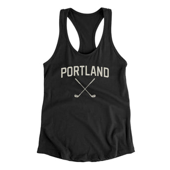 Portland Golf Women's Racerback Tank-Black-Allegiant Goods Co. Vintage Sports Apparel