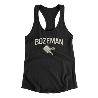 Bozeman Pickleball Women's Racerback Tank-Black-Allegiant Goods Co. Vintage Sports Apparel