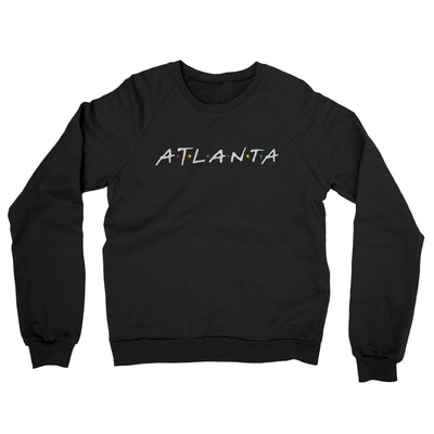 Atlanta Friends Midweight French Terry Crewneck Sweatshirt-Black-Allegiant Goods Co. Vintage Sports Apparel