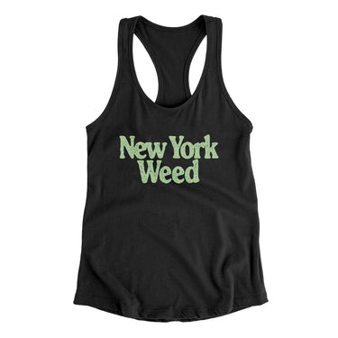 New York Weed Women's Racerback Tank-Black-Allegiant Goods Co. Vintage Sports Apparel