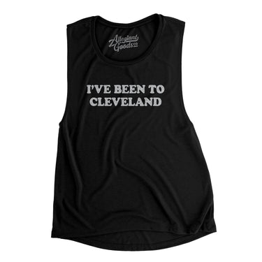 I've Been To Cleveland Women's Flowey Scoopneck Muscle Tank-Black-Allegiant Goods Co. Vintage Sports Apparel