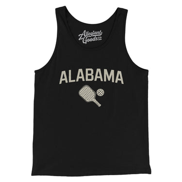 Alabama Pickleball Men/Unisex Tank Top-Black-Allegiant Goods Co. Vintage Sports Apparel