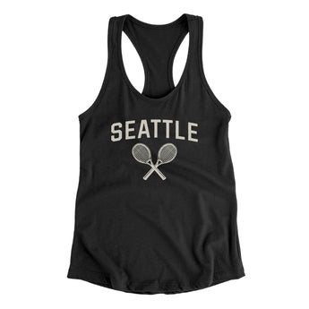Seattle Tennis Women's Racerback Tank-Black-Allegiant Goods Co. Vintage Sports Apparel
