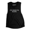 I've Been To Maine Women's Flowey Scoopneck Muscle Tank-Black-Allegiant Goods Co. Vintage Sports Apparel