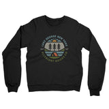 Lake George New York Retro Badge Midweight French Terry Crewneck Sweatshirt-Black-Allegiant Goods Co. Vintage Sports Apparel