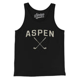 Aspen Golf Men/Unisex Tank Top-Black-Allegiant Goods Co. Vintage Sports Apparel