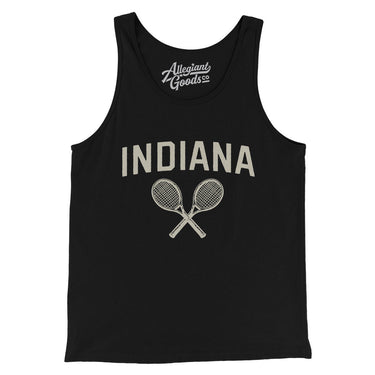 Indiana Tennis Men/Unisex Tank Top-Black-Allegiant Goods Co. Vintage Sports Apparel