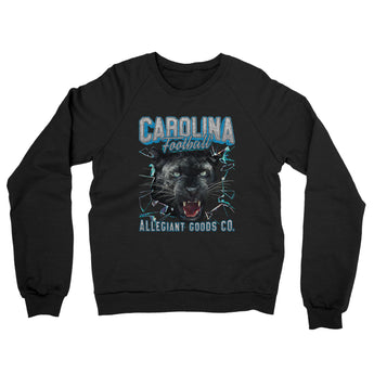 Carolina Football Throwback Mascot Midweight French Terry Crewneck Sweatshirt-Black-Allegiant Goods Co. Vintage Sports Apparel