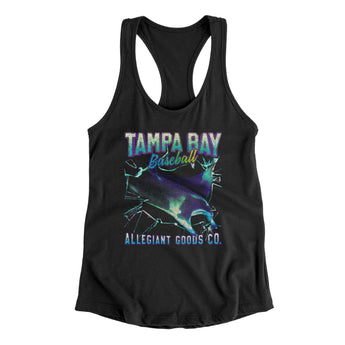 Tampa Bay Baseball Throwback Mascot Women's Racerback Tank-Allegiant Goods Co. Vintage Sports Apparel
