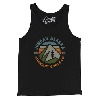 Juneau Alaska Retro Badge Men/Unisex Tank Top-Black-Allegiant Goods Co. Vintage Sports Apparel