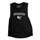 Branson Pickleball Women's Flowey Scoopneck Muscle Tank-Black-Allegiant Goods Co. Vintage Sports Apparel