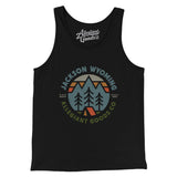 Jackson Wyoming Retro Badge Men/Unisex Tank Top-Black-Allegiant Goods Co. Vintage Sports Apparel