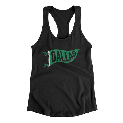 Dallas Pennant Women's Racerback Tank-Black-Allegiant Goods Co. Vintage Sports Apparel