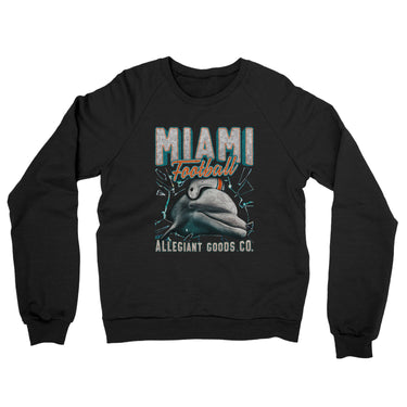 Miami Football Throwback Mascot Midweight French Terry Crewneck Sweatshirt-Allegiant Goods Co. Vintage Sports Apparel