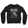 Miami Football Throwback Mascot Midweight French Terry Crewneck Sweatshirt-Black-Allegiant Goods Co. Vintage Sports Apparel