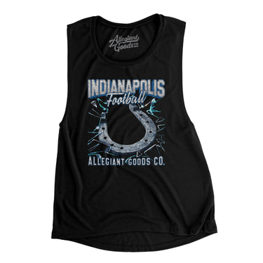 Indianapolis Football Throwback Mascot Women's Flowey Scoopneck Muscle Tank-Allegiant Goods Co. Vintage Sports Apparel