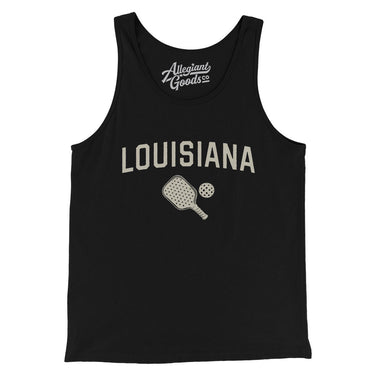 Louisiana Pickleball Men/Unisex Tank Top-Black-Allegiant Goods Co. Vintage Sports Apparel