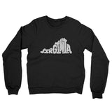 Virginia State Shape Text Midweight French Terry Crewneck Sweatshirt-Black-Allegiant Goods Co. Vintage Sports Apparel