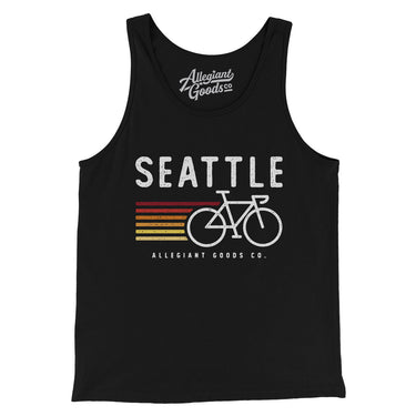 Seattle Cycling Men/Unisex Tank Top-Black-Allegiant Goods Co. Vintage Sports Apparel