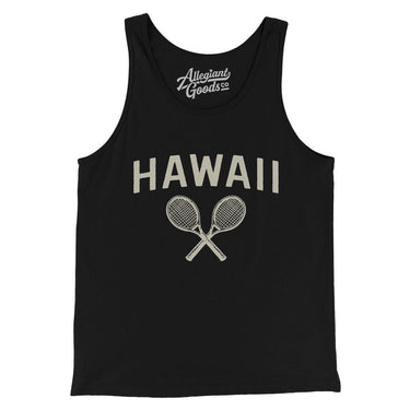 Hawaii Tennis Men/Unisex Tank Top-Black-Allegiant Goods Co. Vintage Sports Apparel