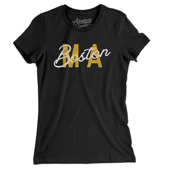 Boston Ma Overprint Overprinted Women's T-Shirt-Allegiant Goods Co. Vintage Sports Apparel